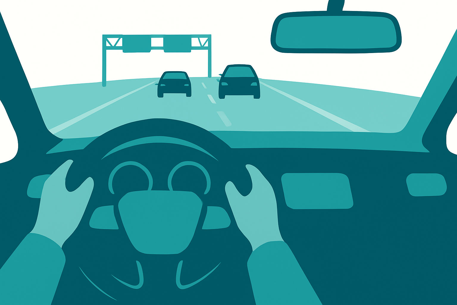 Geen mondkapje aan de binnenspiegel