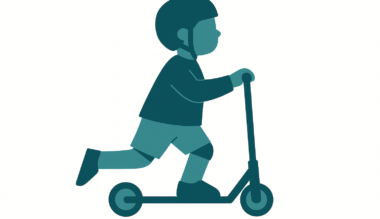 Afbeelding van kind op een step bij blog over aansprakelijkheid voor kinderen