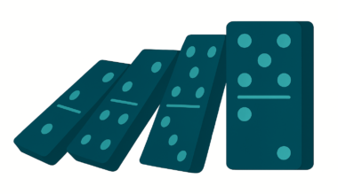 Afbeelding van dominostenen bij blog over de Hoge Raad en causaal verband in het verzekeringsrecht