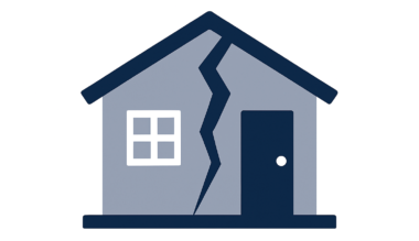 Afbeelding van huis met scheur in muur bij blog over herbouw opstalverzekering