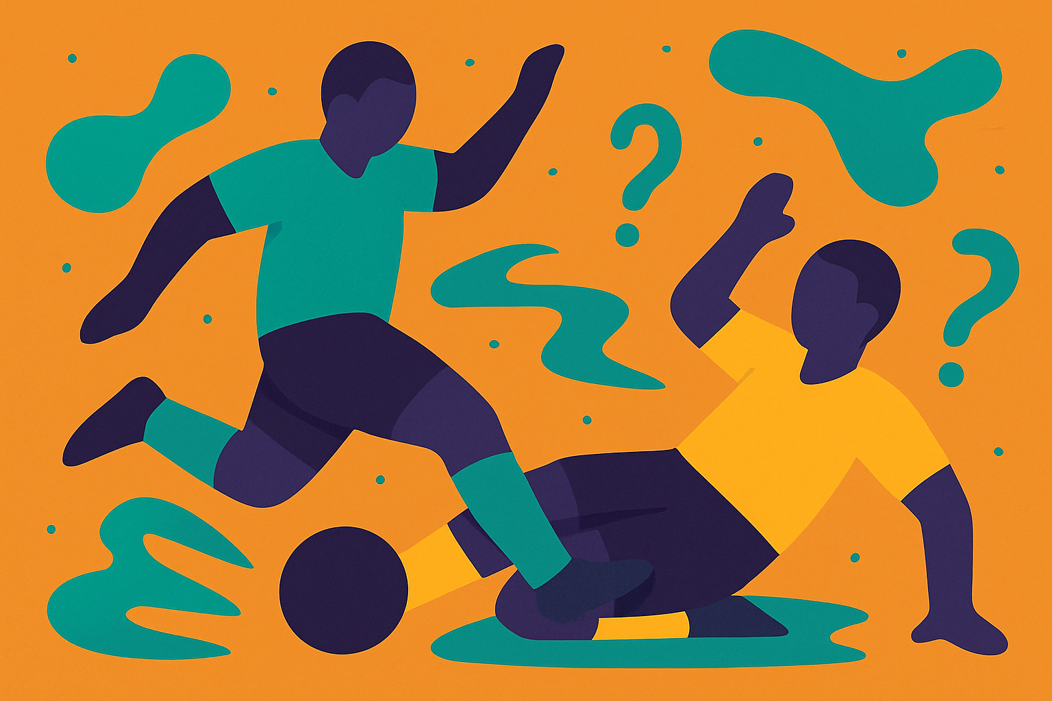 Afbeelding van tackel bij voetbal bij blog over aansprakelijkheid bij sport en spel