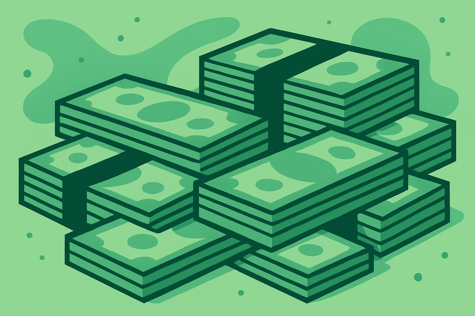 Afbeelding van stapels geld bij blog over zwarte inkomsten bij schadevergoeding letselschade