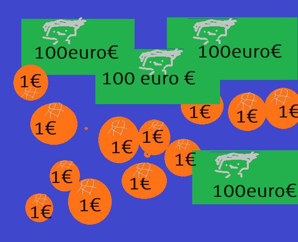 Tekening van geld bij artikel over uitspraak Hoge Raad vergoeding inkomsten zwart geld bij letselschade