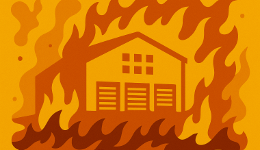 Afbeelding van brand in loods bij blog over aansprakelijkheid bij brandschade