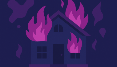 Afbeelding van een brand in een woning bij blog over brand en aansprakelijkheid.