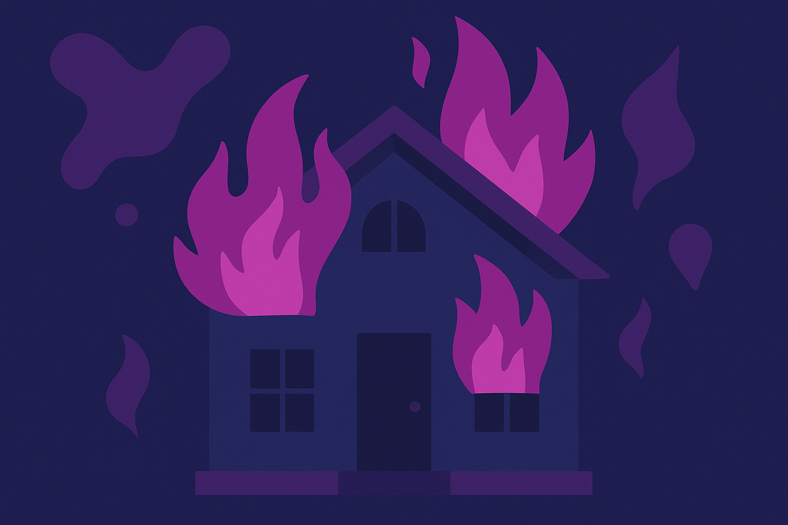 Afbeelding van een brand in een woning bij blog over bedrijfsregeling brandregres en aansprakelijkheid.